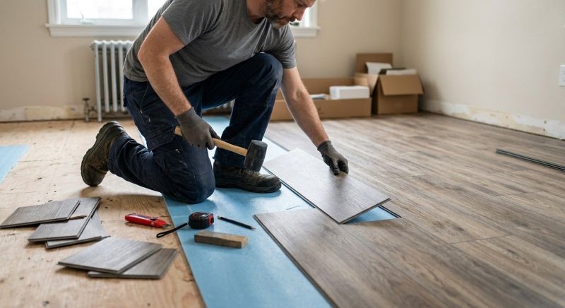 Linoleum Floor Installation detail