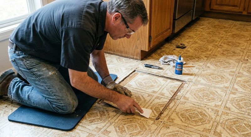 Linoleum Tile Repair detail
