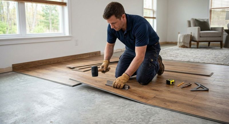 Luxury Vinyl Tile Installation detail